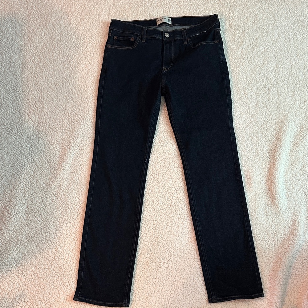 abercrombie kids dark blue slim straight jeans